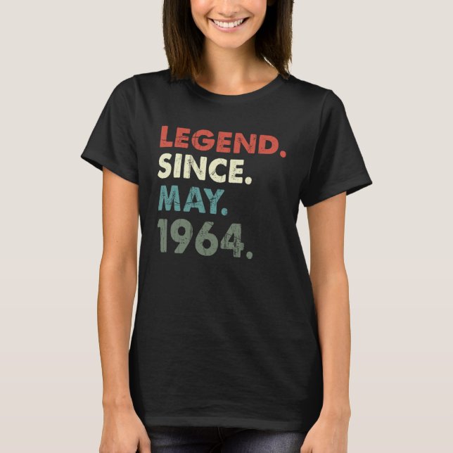May 1964 Legendary Year 1964 Retro 1964 Legend Sin T-Shirt (Front)