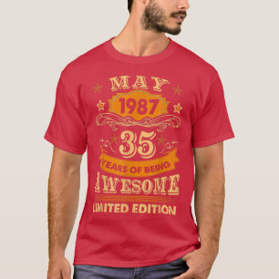 May 1987 Vintage 35Th Birthday 35 Year Old Gifts T-Shirt