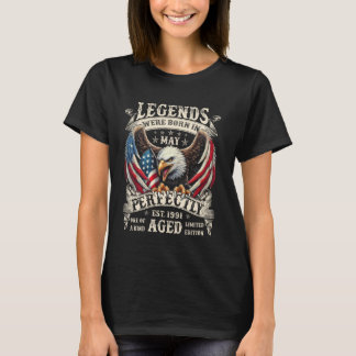 May 1991 Retro 34th Birthday Gifts For Men 34 Year T-Shirt