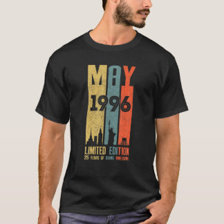May 1996 25 Birthday 25 Year Old 1996 Birthday Vin T-Shirt