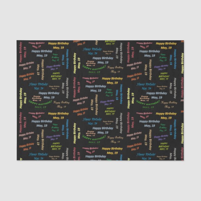 May, 19 Birthday Tissue Paper (Front)
