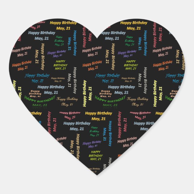 May, 21 Birthday Sticker (Front)