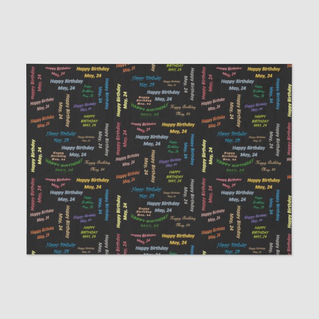 May, 24 Birthday Tissue Paper (Front)
