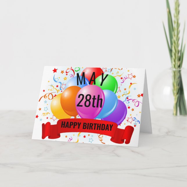 May 28th Birthday  Card (Front)