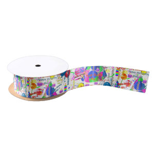 May, 3 Birthday Ribbon Satin Ribbon