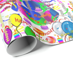 May, 4 Birthday Gift Wrapping Paper
