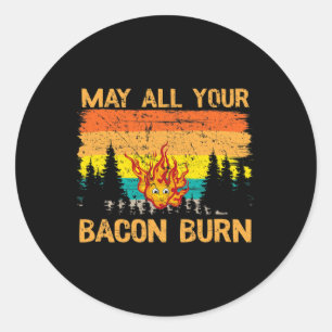 May All Your Bacon Burn Grilling Steak Cooking Bee Classic Round Sticker