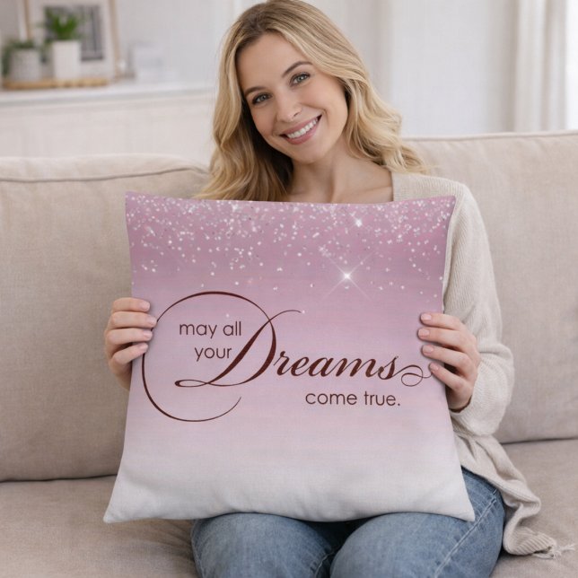 May All Your Dreams Come True Light Puple Glitter Cushion (Creator Uploaded)
