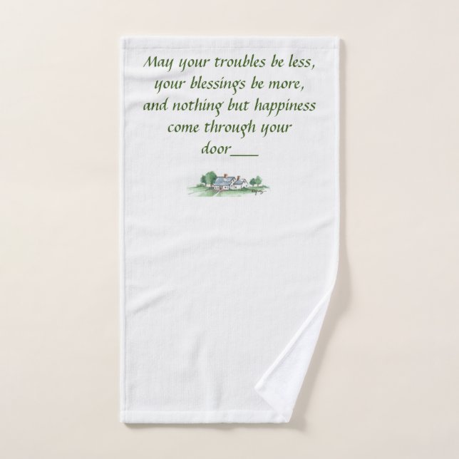 "May All Your Troubles be Less" House sketch 2 Hand Towel (Hand Towel)