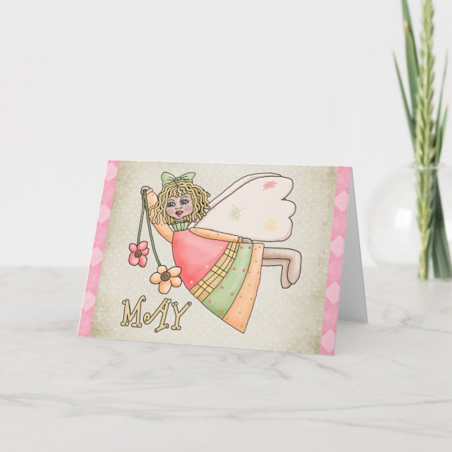 May Angel Blank Birthday/Spring Greeting Card (Front)