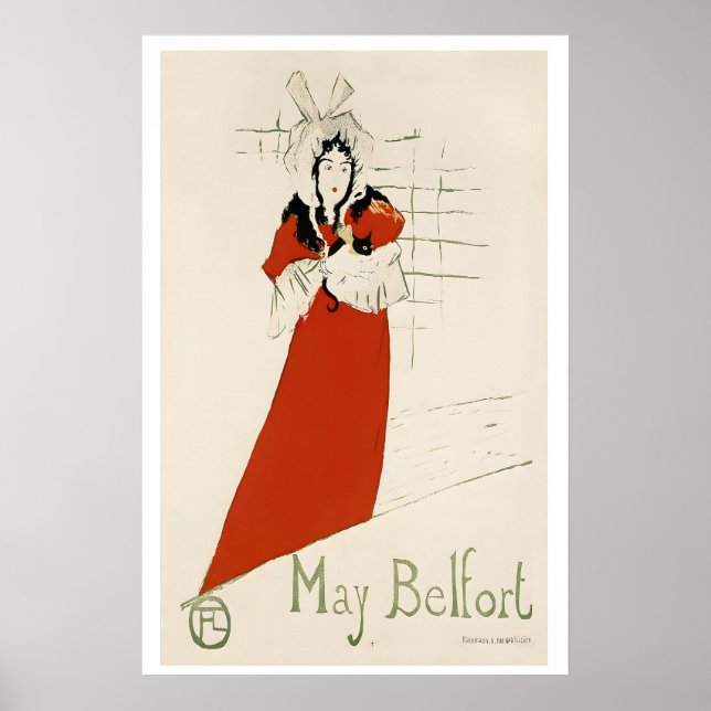 May Belfort Parisian Nightclubs Black Cat 1890s Poster (Front)
