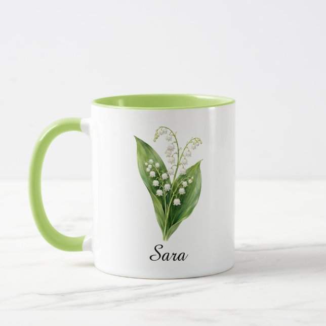 May Birth Flower Lily of the Valley Mug (Left)
