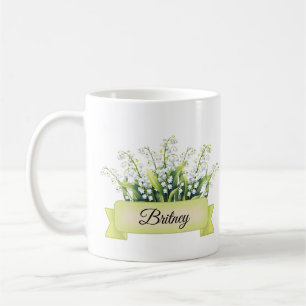 May Birth Flower Personalized Lily of the Valley Coffee Mug