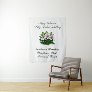 May Birth Month Flower Lily of the Valley Floral Tapestry