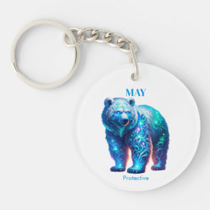 May Birth Month Spirit Animal Bear Key Ring