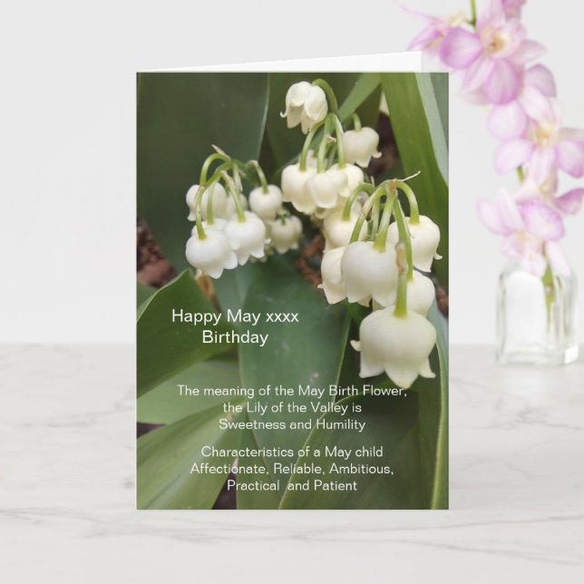 May Birthday Card (Orchid)