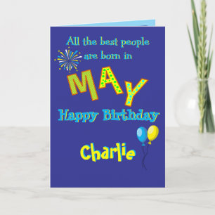 May Birthday Folded Greeting Card