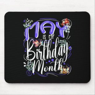 May Birthday Month, Personalised Birth Mouse Pad