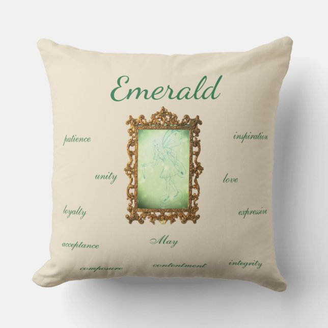 May Birthstone Emerald Fairy Cushion (Front)