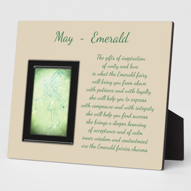 May Birthstone Emerald Plaque (Side)