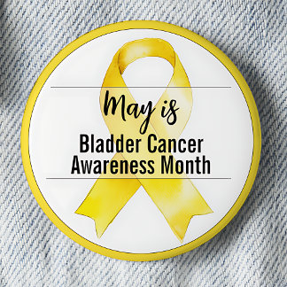 May Bladder Cancer Awareness Month Ribbon 6 Cm Round Badge
