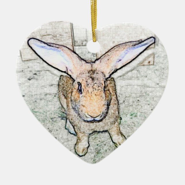May Bunny Ceramic Tree Decoration (Front)