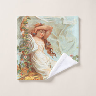 May Christmas be Bright and Happy, Antique Card Wash Cloth
