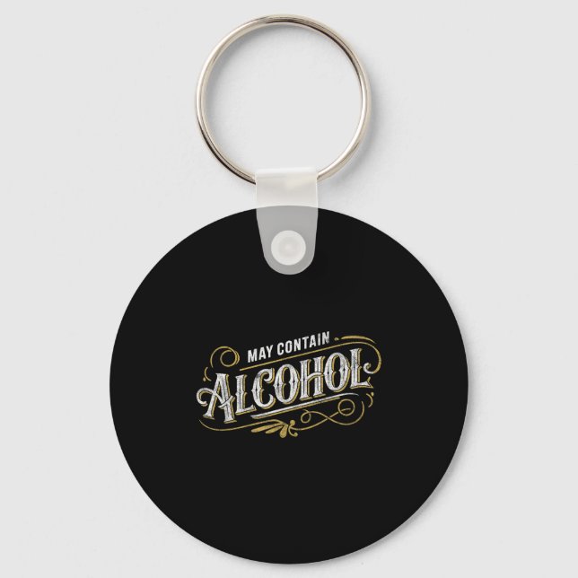 May Contain Alcohol Clic Party Humour  Key Ring (Front)