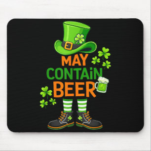May contain beer funny st patrick day humor mouse pad