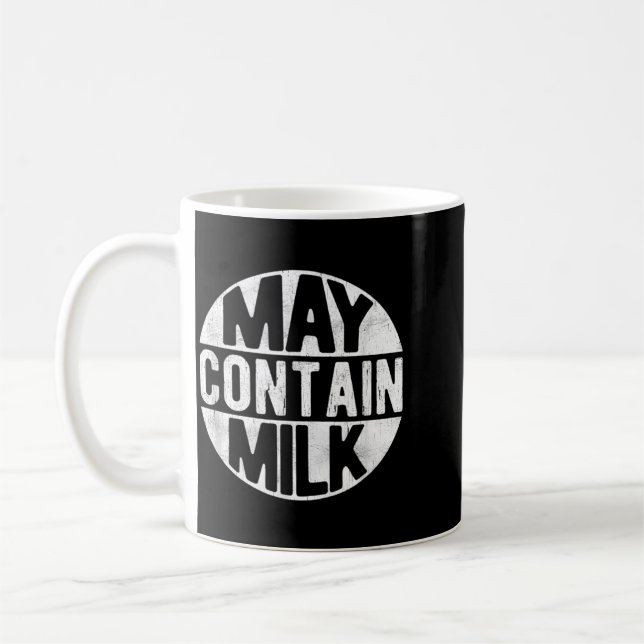 May Contain Milk Funny Saying Dad Milk Matching Coffee Mug (Left)