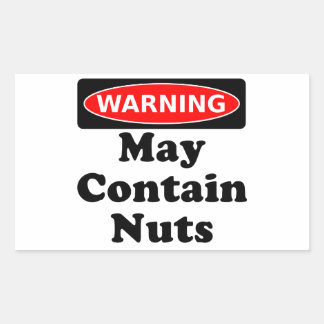 May Contain Nuts Rectangular Sticker