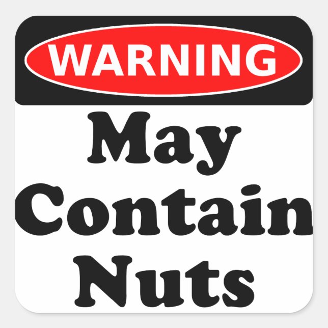 May Contain Nuts Square Sticker (Front)