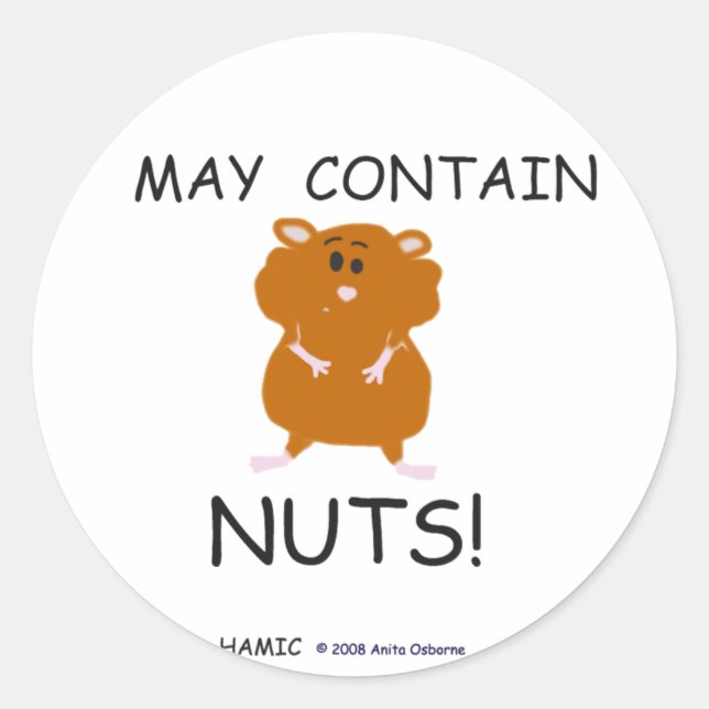 May Contain Nuts Syrian Hamster Classic Round Sticker (Front)