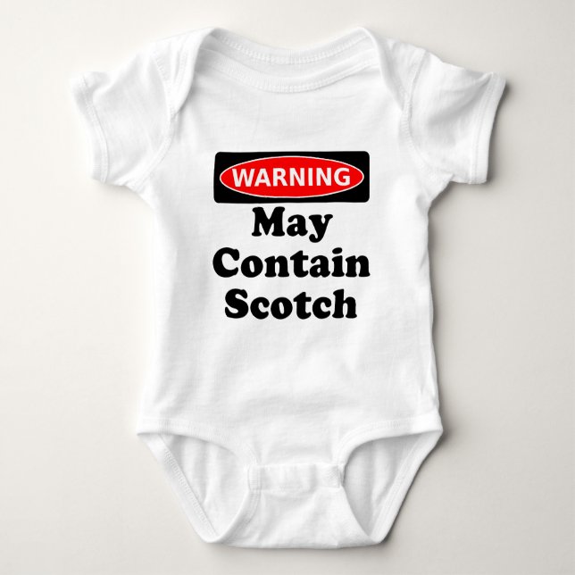May Contain Scotch Baby Bodysuit (Front)