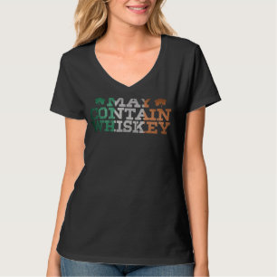 May Contain Whiskey  Irish Flag  St Patrick T-Shirt