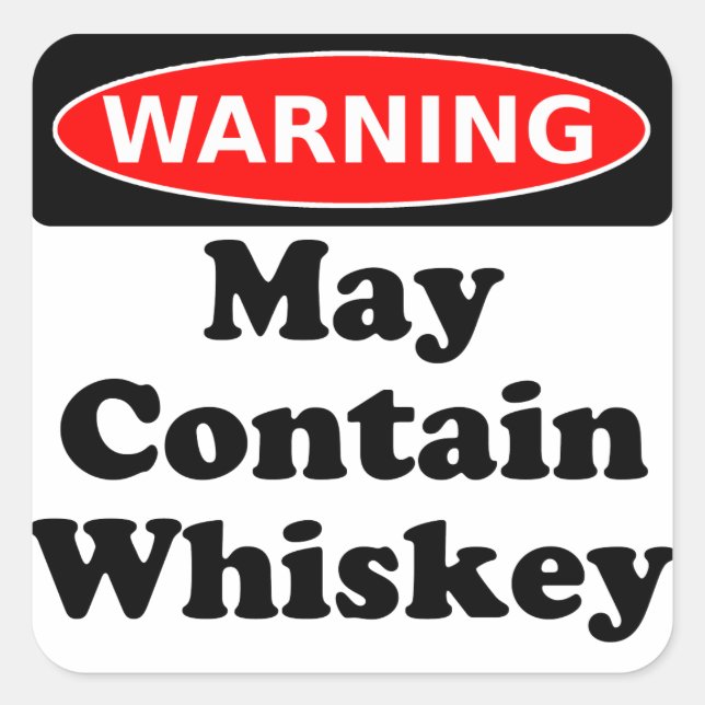 May Contain Whiskey Square Sticker (Front)