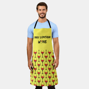 May Contain Wine Red Wine Apron