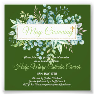 May Crowning Invites Virgin Mary Catholic Invites Photo Print