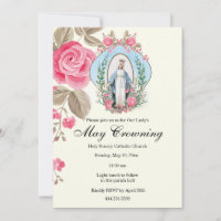 May Crowning Virgin Mary Scripture Pink Rose 