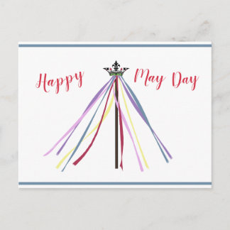 May Day Pole Postcard