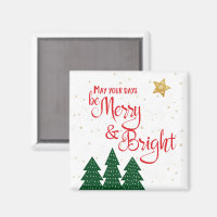 May Days Be Merry Bright Christmas Trees Gold Star