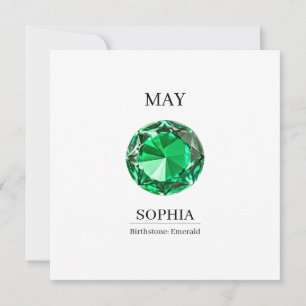 May Emerald Personalised Birthday Card