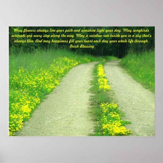 May Flowers Line Your Path...Irish Blessing Poster (Front)