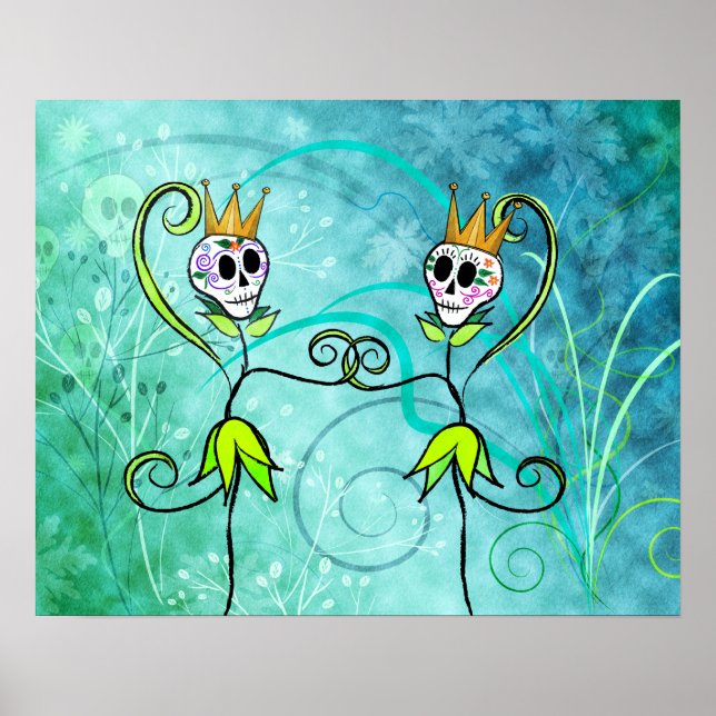 May Flowers Sugar Skull Poster/Print Poster (Front)