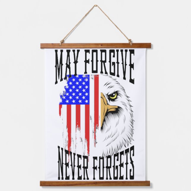 May Forgive, Never Forgets Eagle Hanging Tapestry (Front)