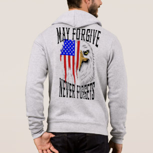 May Forgive, Never Forgets Eagle Zipper Hoodie