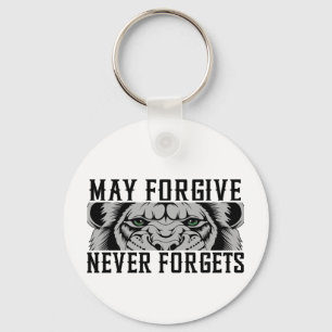 May Forgive, Never Forgets Lion Keychain