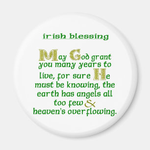 May God Grant You Many Years Irish Blessing  Magnet
