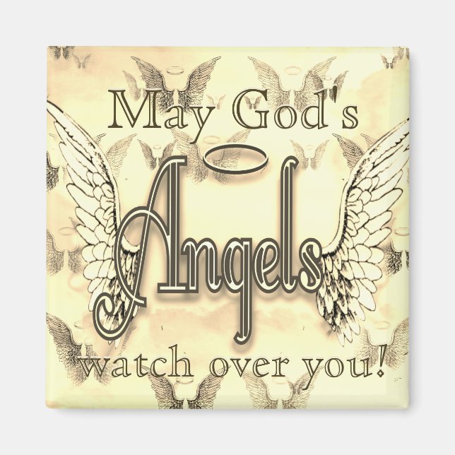 May God's Angels Watch Over You! Magnet (Front)