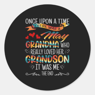 May Grandma Who Really Loved Her Grandsons Classic Round Sticker